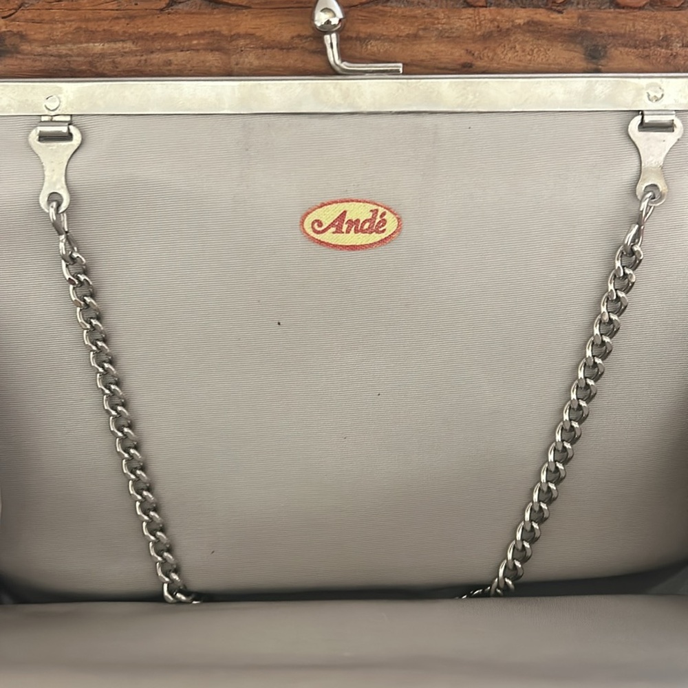 Vintage 60’s Ande’ Silver Sparkle Purse with Chain Strap - Picture 6 of 8
